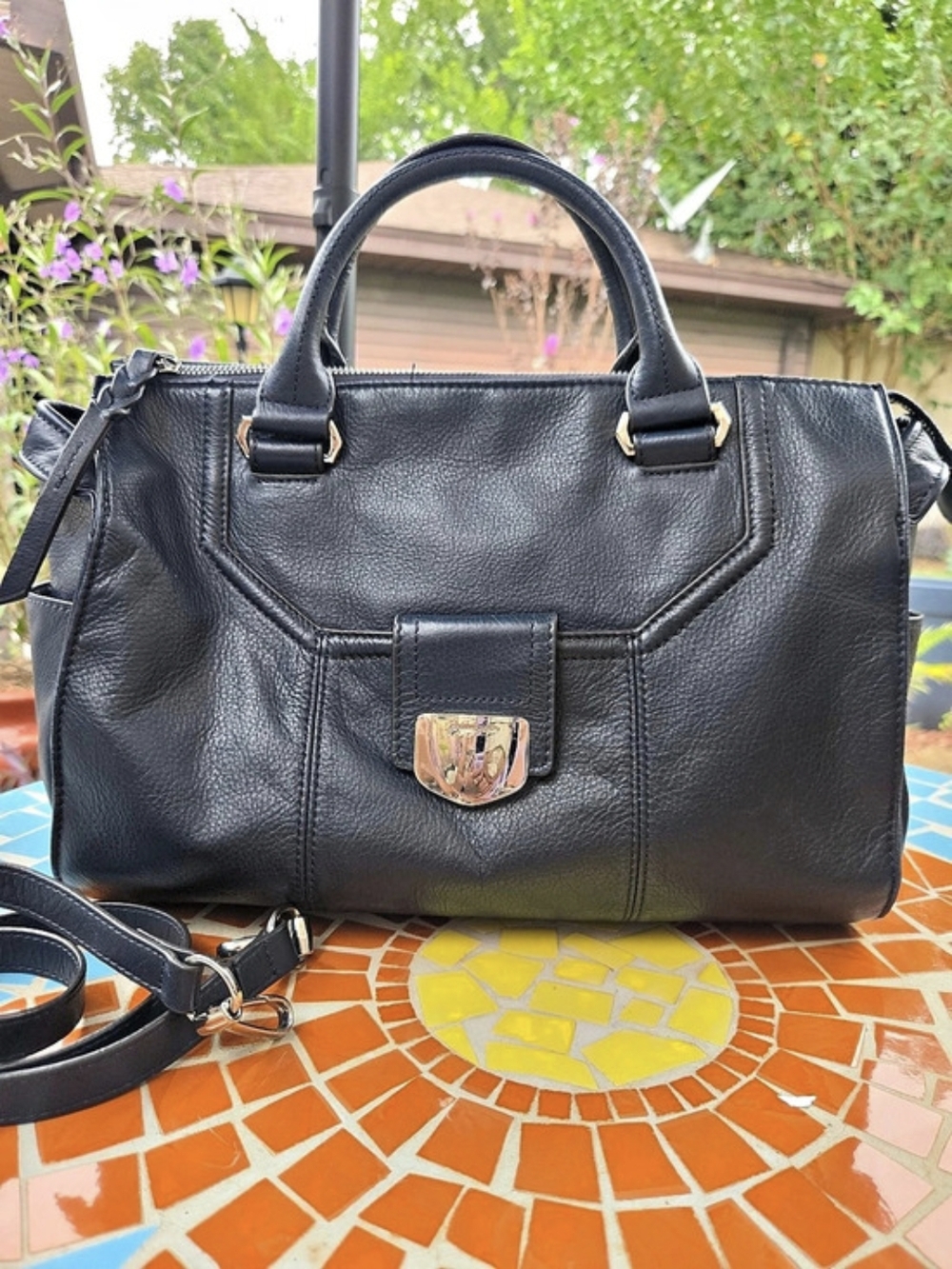B. Makowsky Beautiful Black Leather Satchel In His Supple Glove Leather.